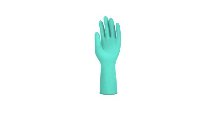 green surgical gloves
