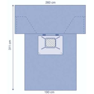 Champ pour césarienne OPS™ Essential avec poche et film à inciser plein
