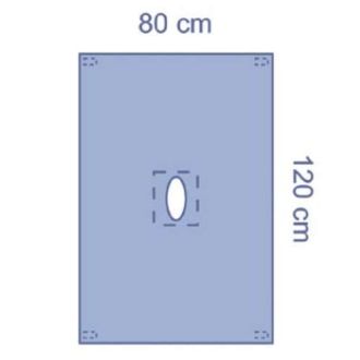 OPS™ Essential Epiduraltuch mit ovalem, selbstklebendem Fenster
