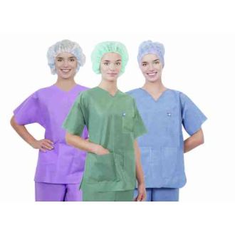 Soft Disposable Blue Scrub Suit Shirt