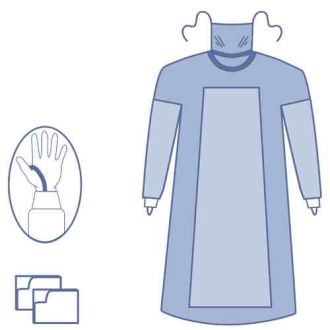 OPS Advanced Fabric-Reinforced Surgical Gown with Facemask and Thumb Loops
