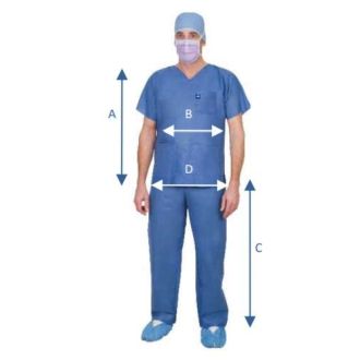 Ensemble de pyjama de bloc à usage unique Soft bleu sans poches