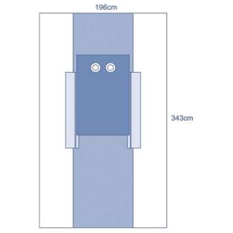 OPS™ Ultimate Angiography Drape 1 with 2 Femoral Fenestrations and 2 Clear Panels