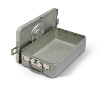 Steriset® Three-Quarter-Size Flat-Bottom Container with Stainless-Steel Lid