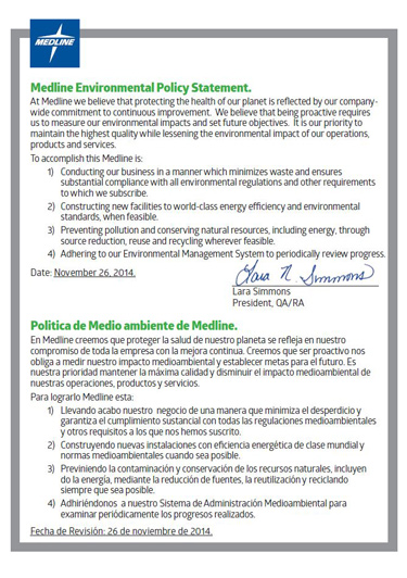 Medline Environmental Policy Statement